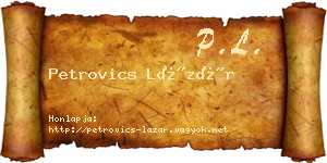Petrovics Lázár névjegykártya